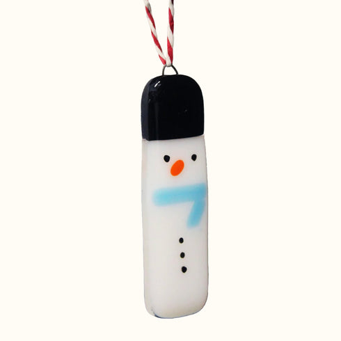 Fused Glass Snowman Christmas Decoration